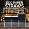 Short Paper Straws Bulk 5.5 inch - 500 ct. Disposable Black Paper Drinking Straw, Sip Stirrers for Cocktail, Coffee and Short Drinks